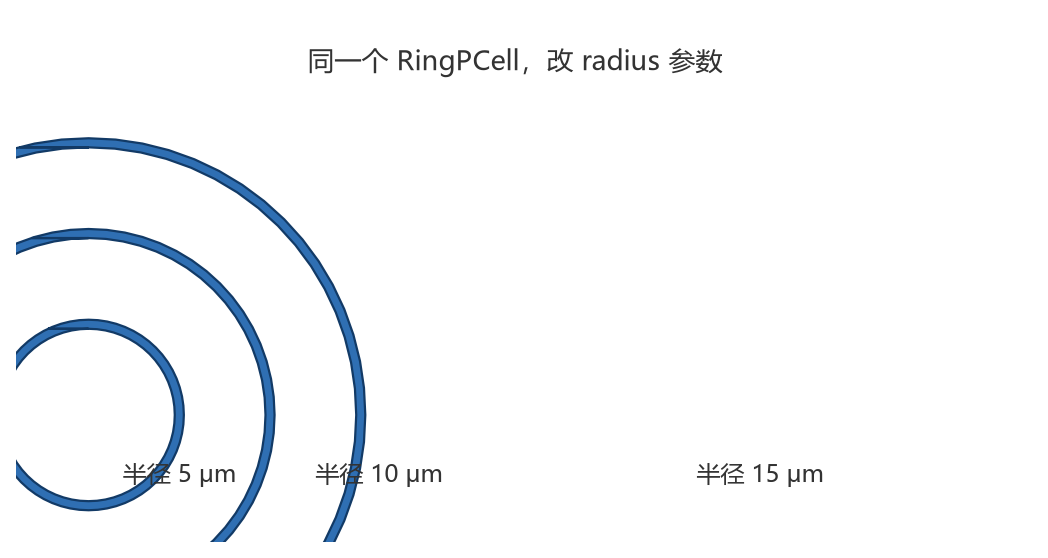 环形 PCell 实际生成效果